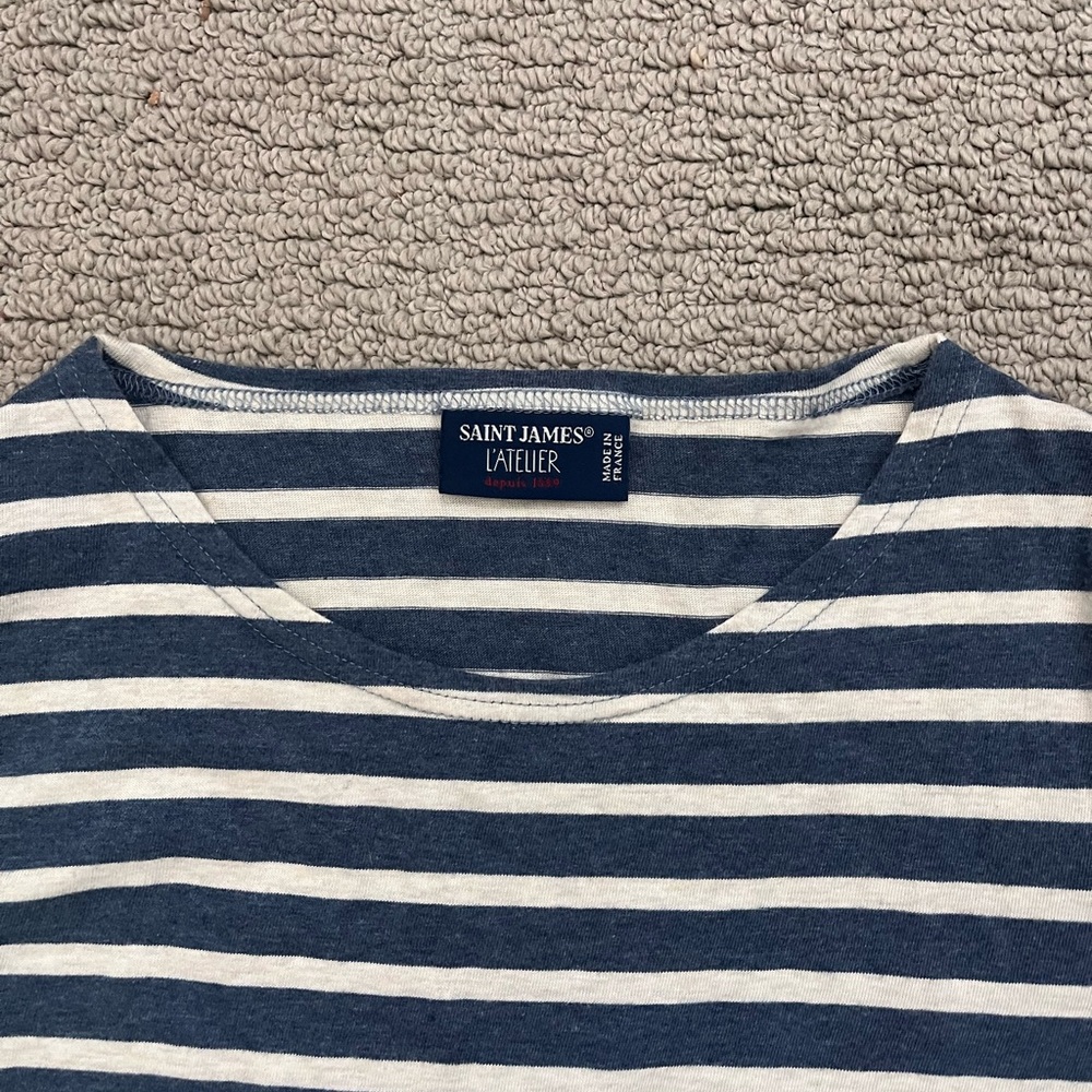 Saint James Blue and White Striped Top